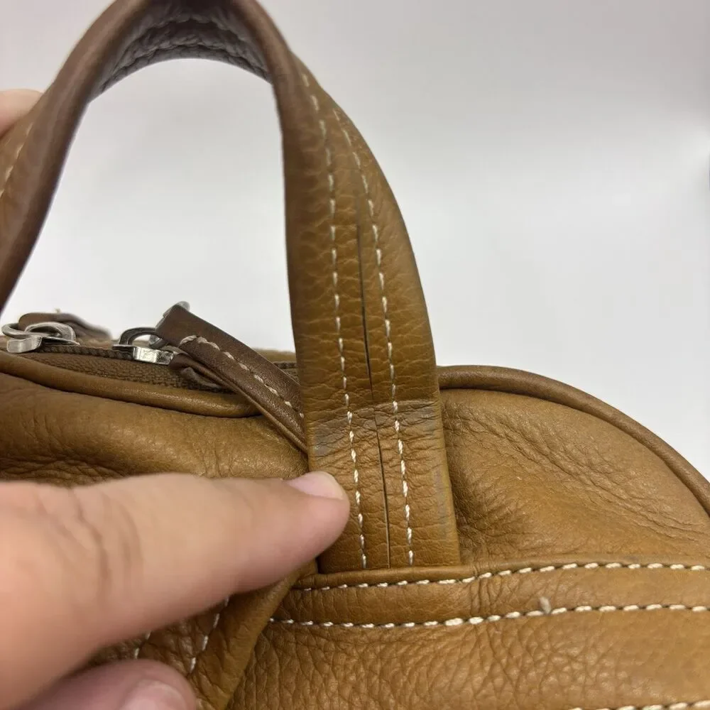 Tignanello Brown Leather Backpack Satchel Tote Bag Purse Womens Shoulder Handbag